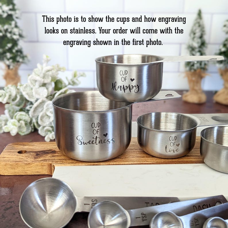 Caja de regalo personalizada para mamá con tazas y cucharas medidoras de parte de su hija, regalo para hornear y cocinar. imagen 11