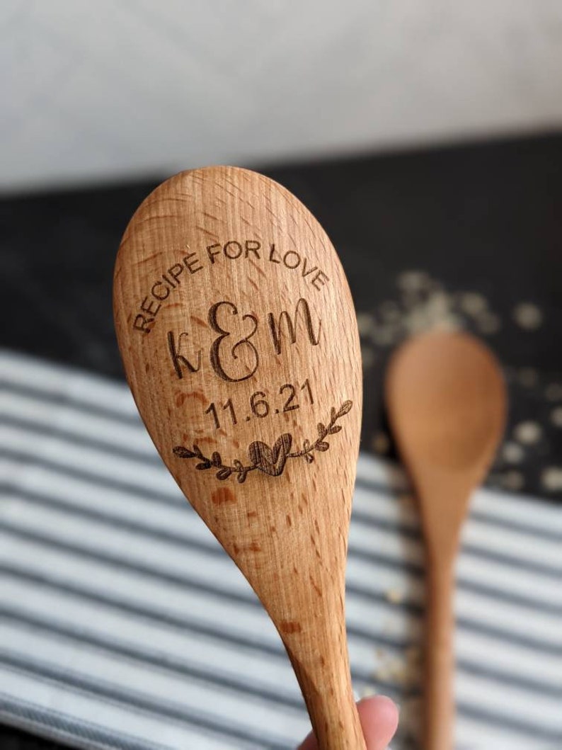 Personalized wooden spoon, Baking gifts, Cooking gifts, Bridal shower gift, Unique wedding gift for couple, Housewarming gift, image 10