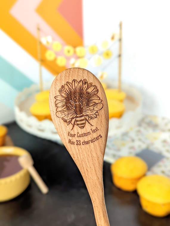 6 Pcs Bee Wooden Spoons Bee Themed Gifts Cooking Utensils Honey Bee Kitchen  Gifts for Mom Cooking Gift Decoration Housewarming Wedding Christmas