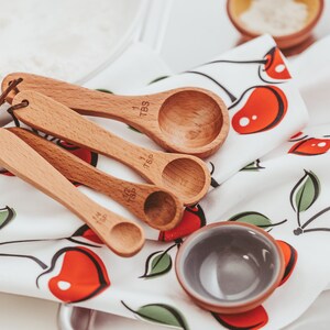 Wooden measuring cups, Measuring spoons, Baking gifts, Mom Christmas gift from daughter, Mother in law Christmas gift, image 8