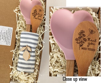 Teacher gift box, Silicone spatula, Teacher appreciation gift personalized, Bee gifts,