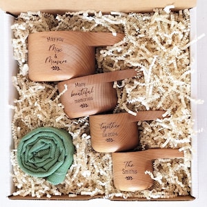Caja de regalo de compromiso para la novia, tazas y cucharas medidoras, regalo para despedida de soltera,