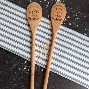 Personalized wooden spoon, Baking gifts, Cooking gifts, Bridal shower gift, Unique wedding gift for couple, Housewarming gift, image 2