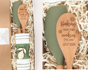 Pregnacy announcement, Baby announcement grandparent, Personalized spoon, Baking spatula,