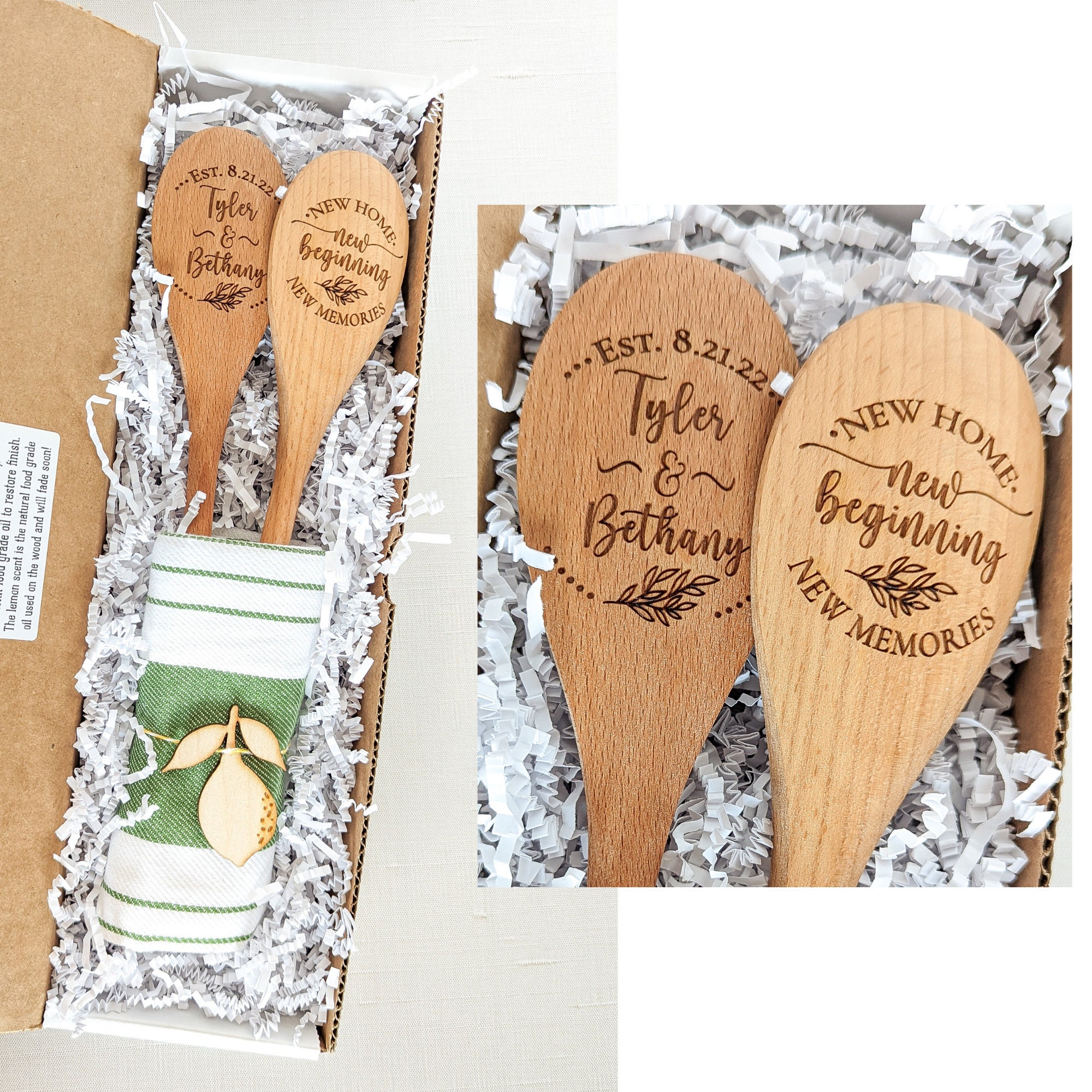 Kitchen Expressions Personalized Beechwood Utensils 4 Piece Set, Gifts for  Home, Housewarming Gift, Mother's Day Gift, Christmas Gift