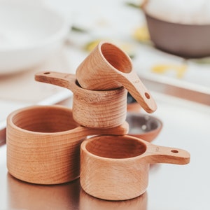 Wooden measuring cups, Measuring spoons, Baking gifts, Mom Christmas gift from daughter, Mother in law Christmas gift,