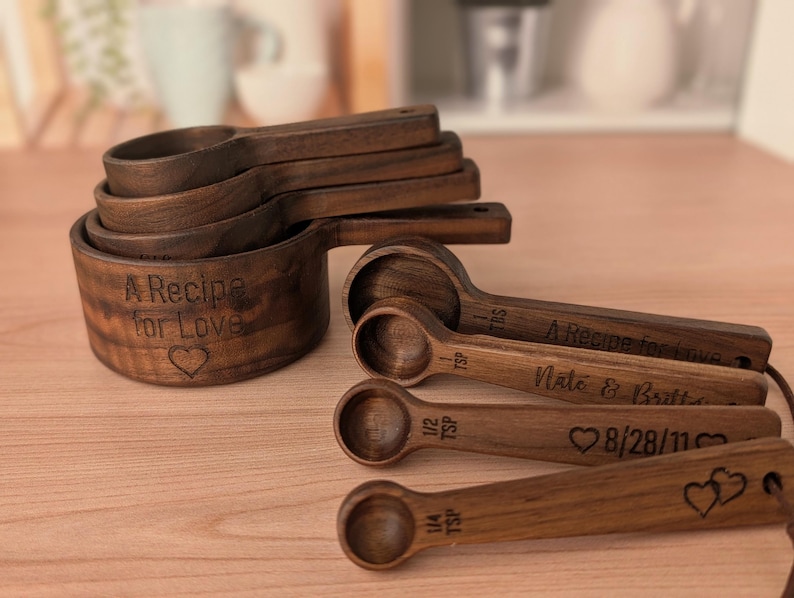 Personalized Measuring cups set: Wedding gift box for couple, Bridal shower gift basket image 7