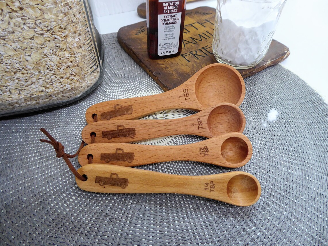 Measuring cups Wood measuring spoons Cooking gifts 50th Etsy