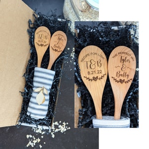 Engagement gift box, Personalized wooden spoon, Bridal shower gift, Wedding gift box, Bride gift from bridesmaid,