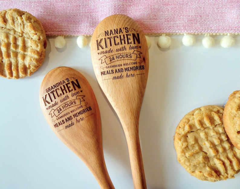 Personalized Wooden Spoons Baking Spoon Grandmother Gift Etsy