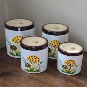 1980s Sears Mushroom Canisters - Etsy
