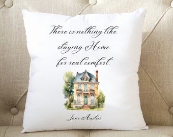 Jane Austen Quote Pillow Literary Home Decor Throw Pillow