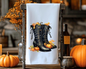 Witch Boots Halloween Kitchen Towel Witchy Fall Decor