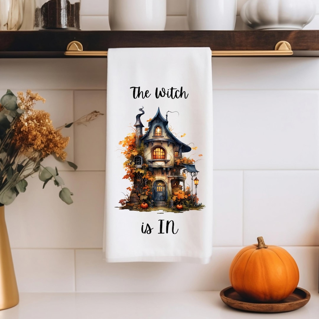 Witch Cottage Kitchen Towel Witch Home Decorative Tea Towel Cottage ...