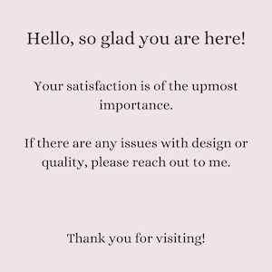 Puede incluir: Fondo rosa claro con texto negro. El texto dice: "&iexcl;Hola, qu&eacute; bueno que est&aacute;s aqu&iacute;! Tu satisfacci&oacute;n es de suma importancia. Si tienes alg&uacute;n problema, cont&aacute;ctame. &iexcl;Gracias por tu visita!"