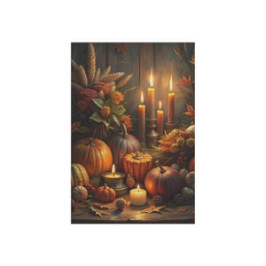 Dark Autumn Floral Garden Flag Thanksgiving Pumpkin Porch Decor image 5