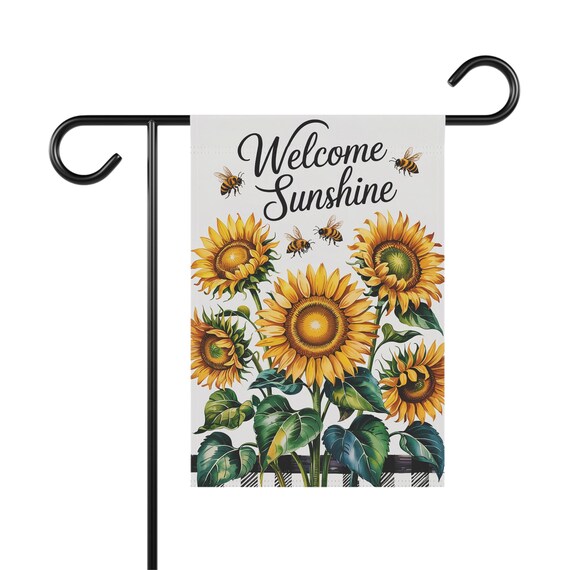 Perfectinsoy Gartenflagge – Motiv 'In A World Where You Can Be Kind', Mit Sonnenblumen