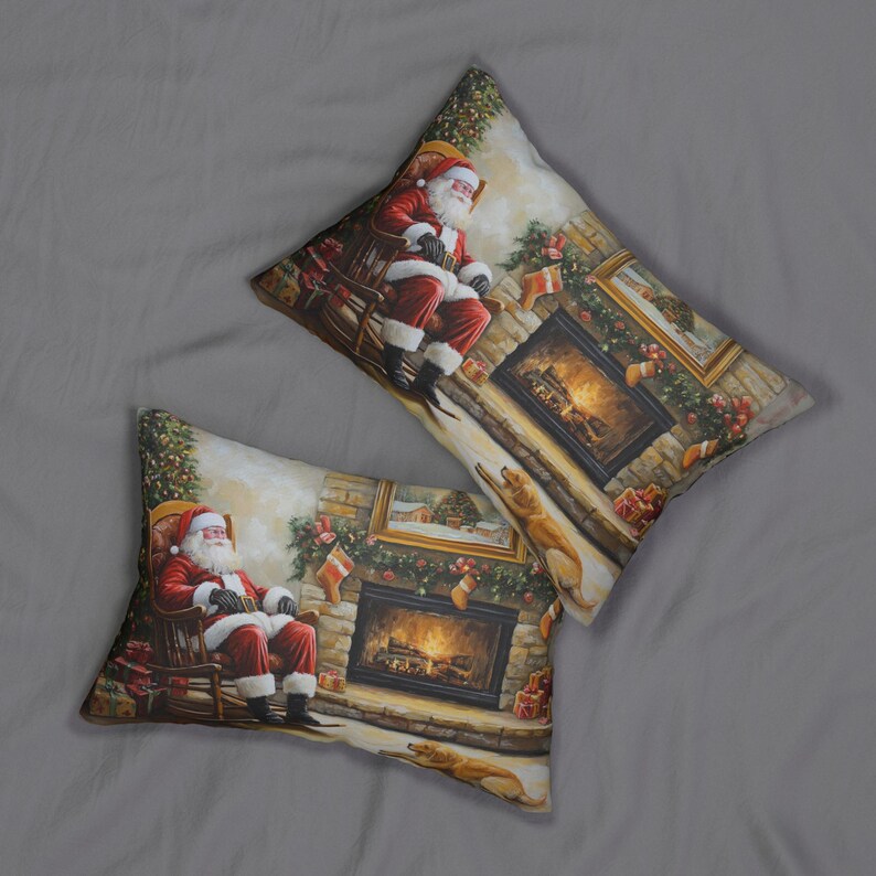 LaurelandOliveCo Santa Christmas Lumbar Pillow - Thumbnail 5