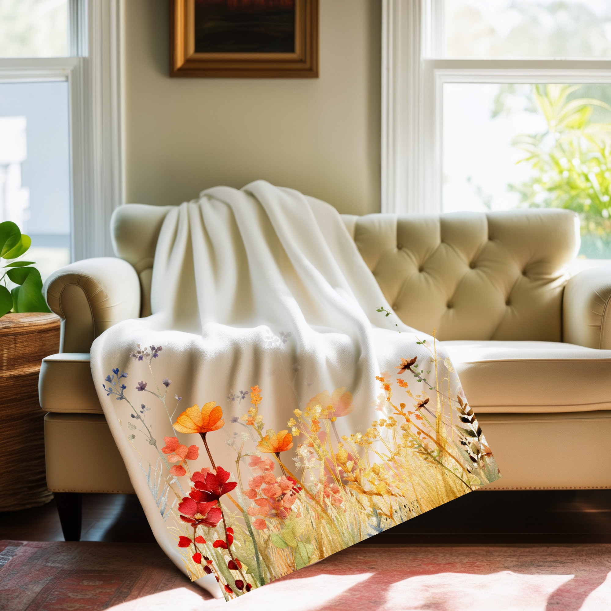 Floral plush throw blanket deals