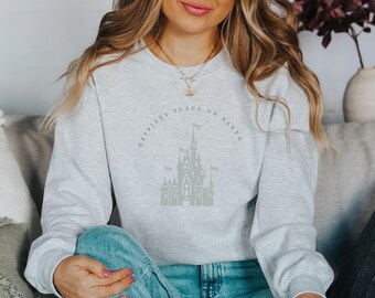 Happiest Place on Earth Sweatshirt | Disneyland Hoodie | Disney Family Hoodie | Mickey Shirt | Cute Mickey Mouse Shirt | Disney World