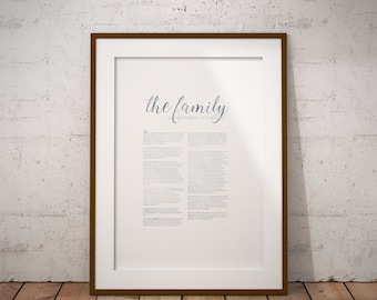 Aquarela de Proclamação da Família SUD 2 | A família, uma proclamação ao mundo | 8x10 | Minimalista | Download instantâneo | Decoração SUD | Citação SUD