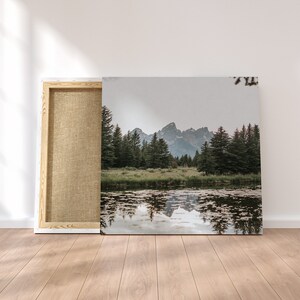 Gedruckte Leinwand der Tetons, Nationalpark Fotografie, Grand Teton Nationalpark, Landschaftsfotografie, Leinwand, Wandkunst