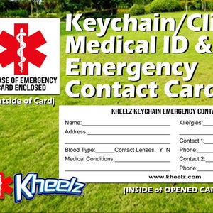 Medical Alert In Case of Emergency Keychain ICE Card