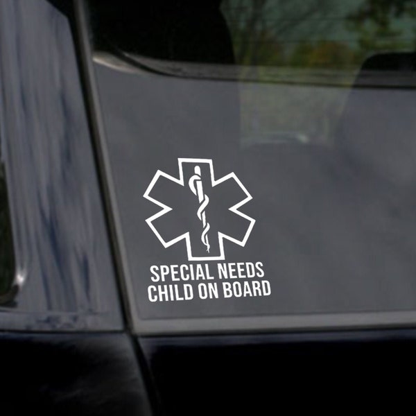 Special Needs Child on Board Car Sticker Decal