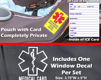 Baby Seat Safety Emergency Sticker and Medical Alert Decal