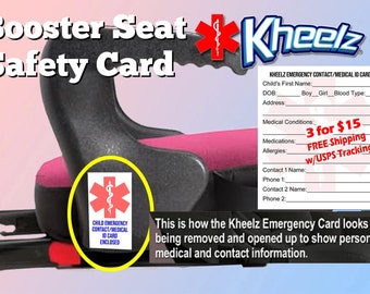 Child Emergency Car Seat ID Card