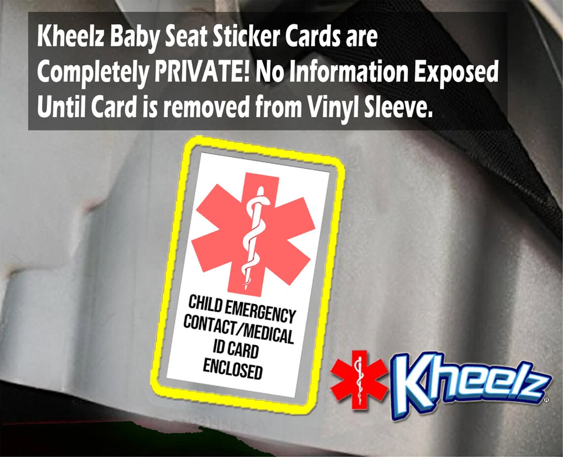 Emergency Car Seat Sticker Baby Seat ID Sticker Car Seat ID - Etsy