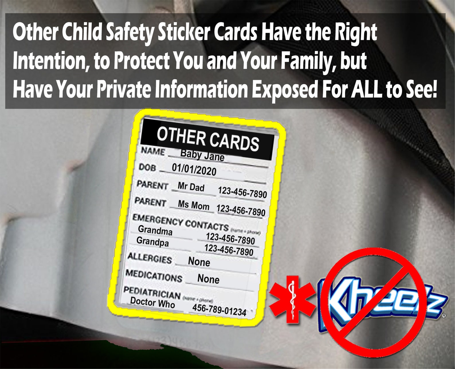 Emergency Car Seat Sticker Baby Seat ID Sticker Car Seat ID Etsy