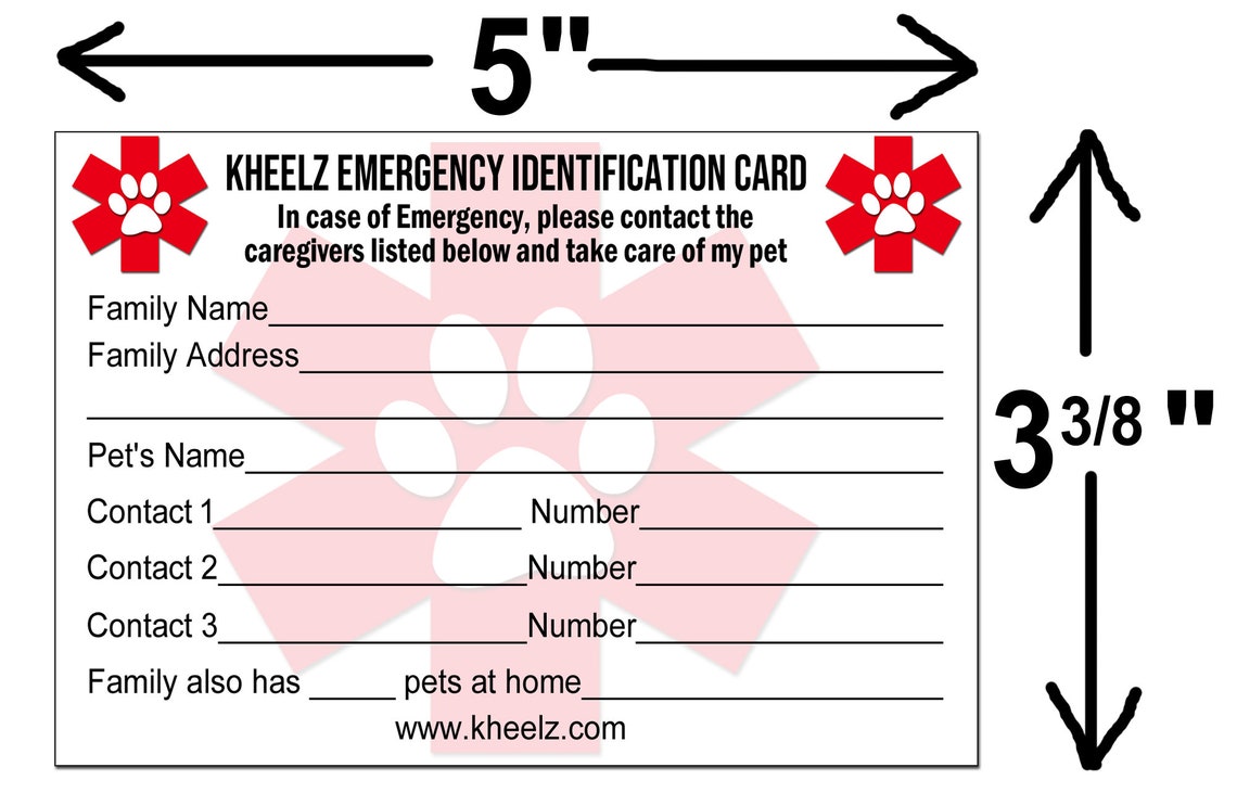 Dog Leash Pet Emergency Contact Card for Dog Lovers Etsy