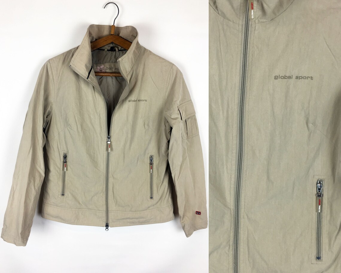 Athletic Jacket Light Beige Jacket Women's Windbreaker Etsy