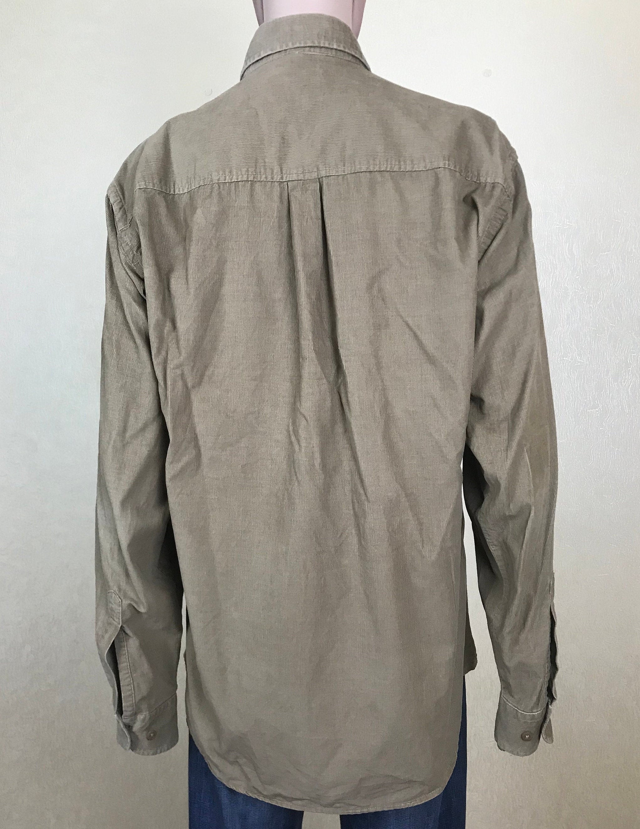 Men's Corduroy Long Sleeve Shirt Vintage 90s Size L | Etsy