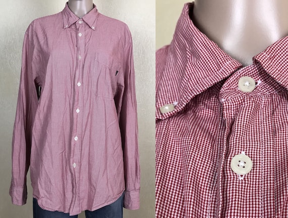 Vintage Mens Striped Shirt, Oversized Shirt, 90s V