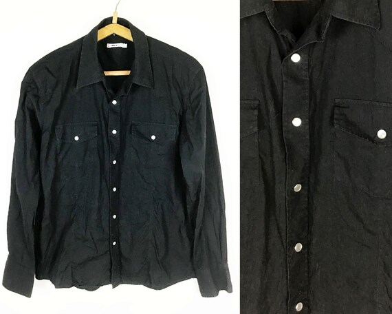 Black Cotton Shirt Size L Cotton Shirt Black Top 9