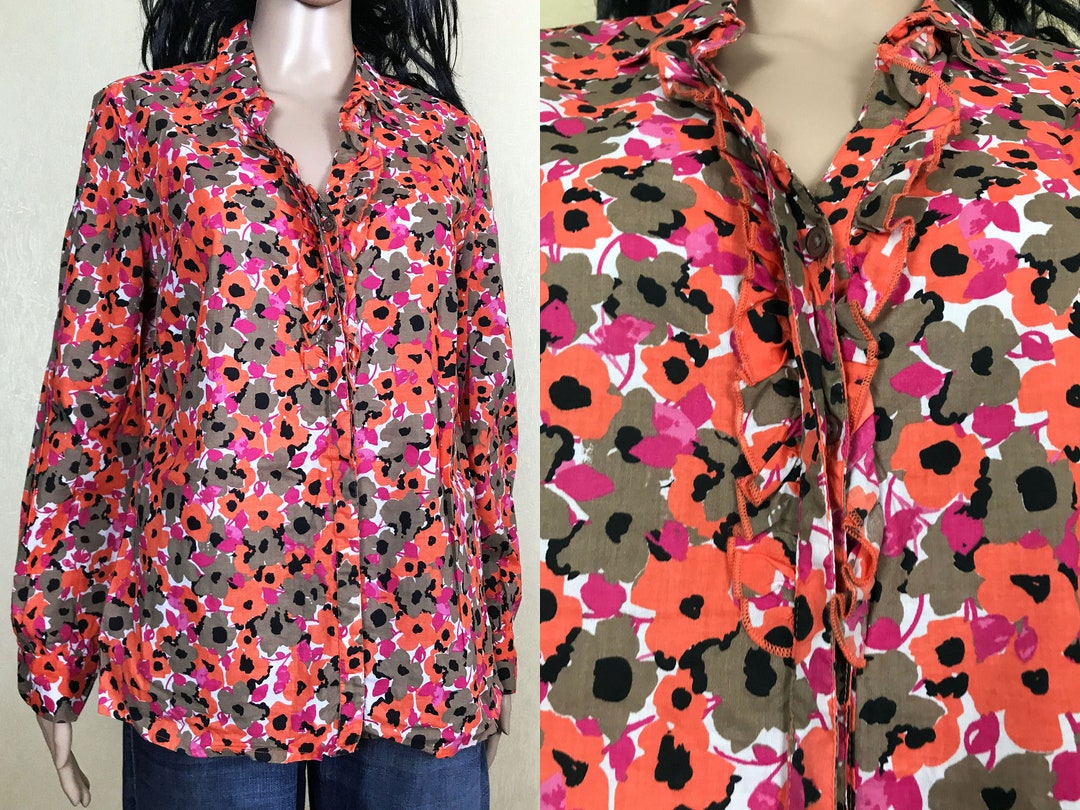Women's Red Poppies Blouse by Charies Vogele 90s Vintage - Etsy
