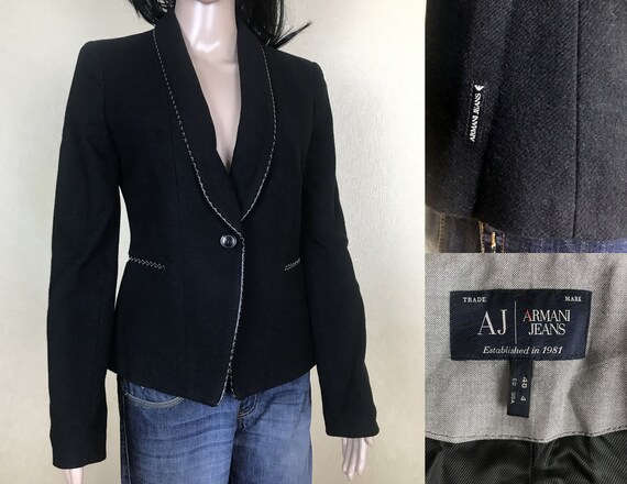 Black Tuxedo Blazer by ARMANI, Shawl Collar Wool J