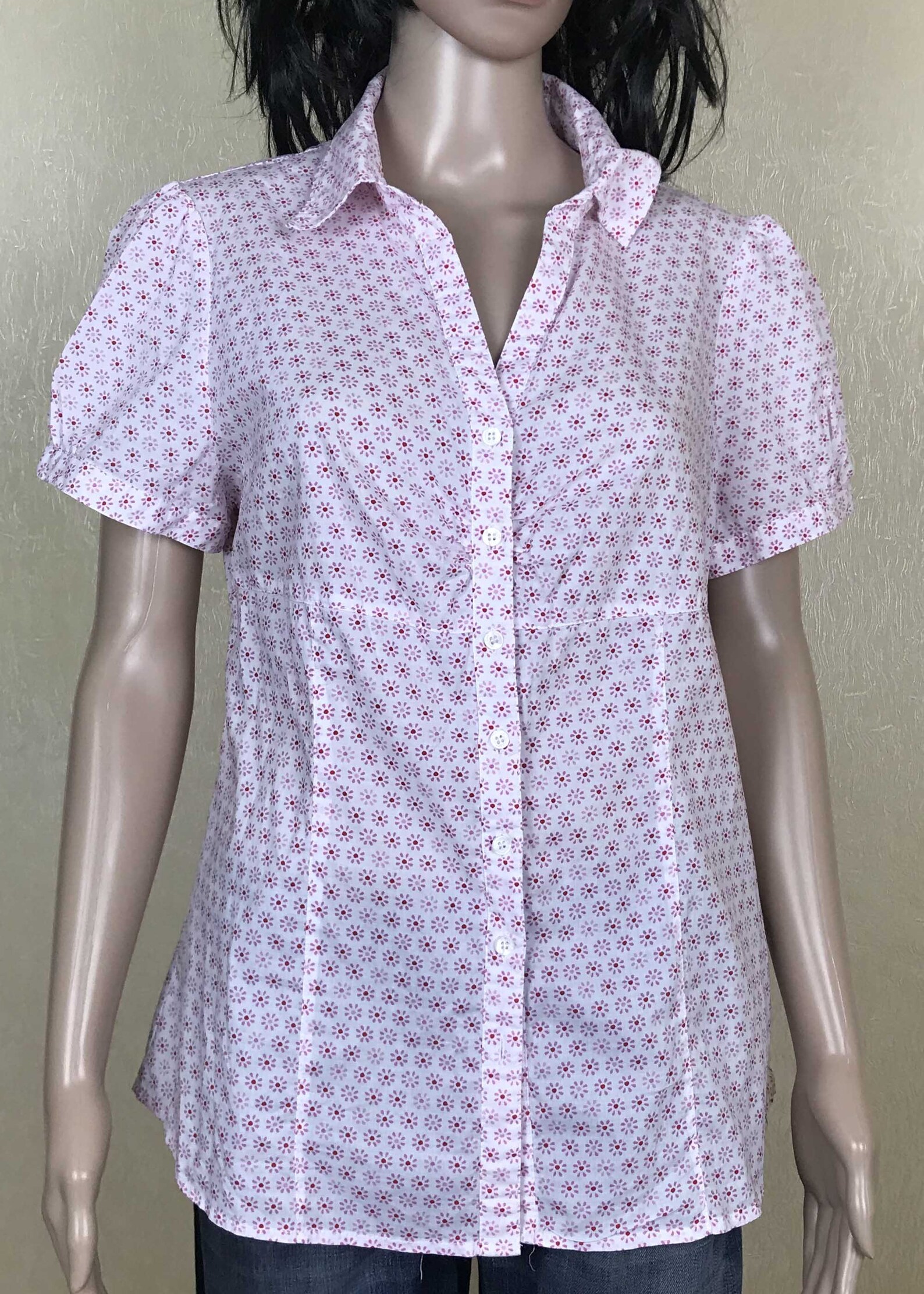 Women's Summer Blouse With Short Sleeves Everyday Cotton - Etsy