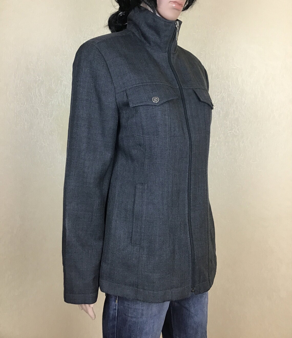 Men's Gray Jacket Hipster Jacket With Zipper Gray Unisex Etsy