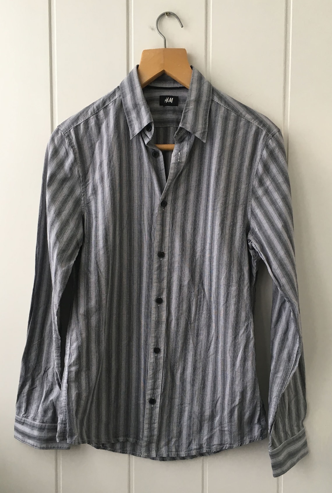 90's Men's Gray White Shirt Striped Gray Strip Shirt - Etsy