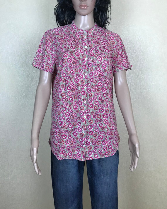 Plus size Marc OPolo floral blouse cotton shirt vi