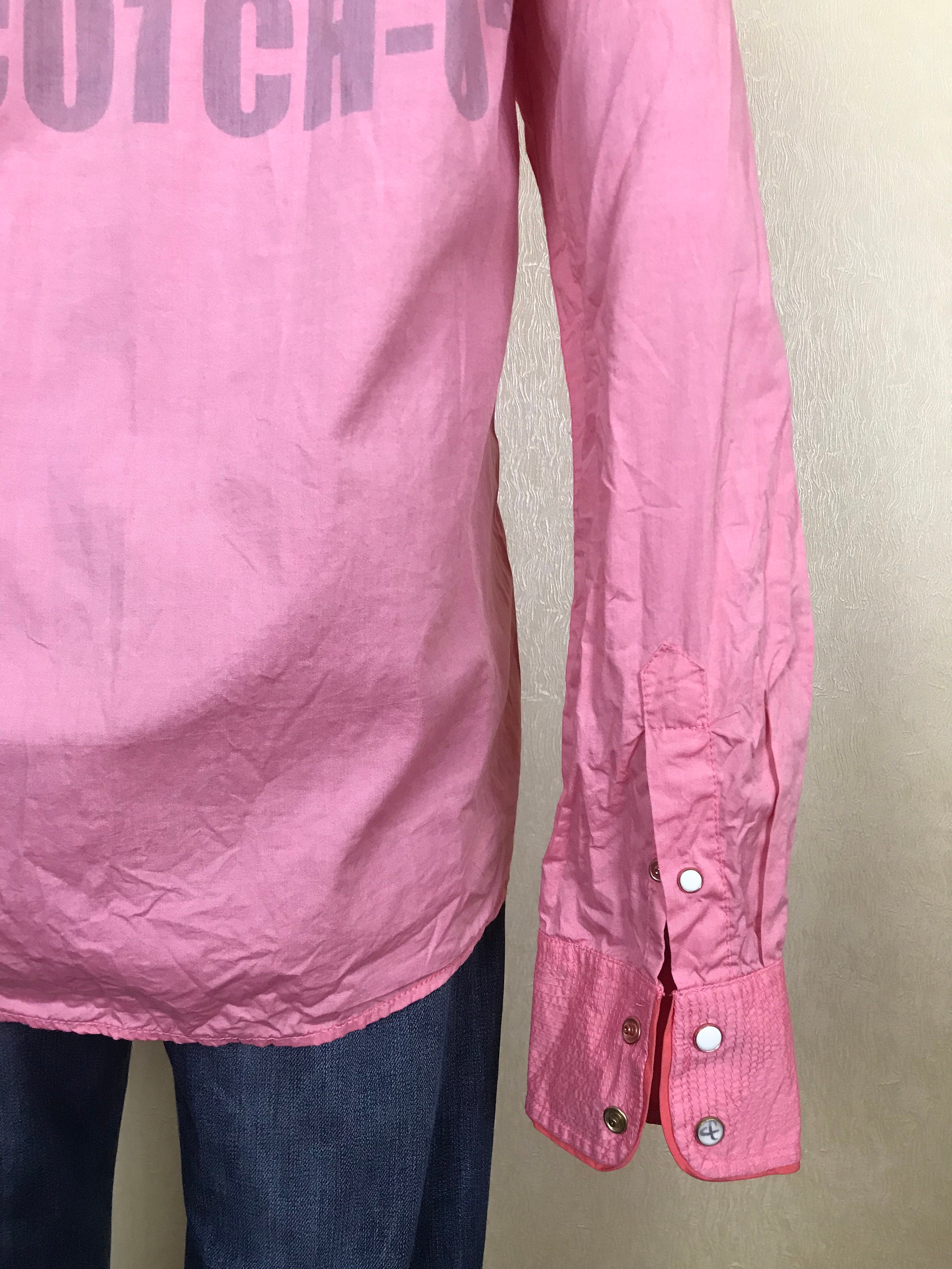 SCOTCH & SODA Shirt Pink Hipster Shirt Vintage Cotton Shirt Etsy