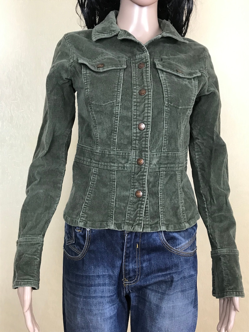 Women/'s Jacket by GSJC Vintage 90s. Gray Velvet Cropped Jacket Size XS Gray Corduroy Jacket