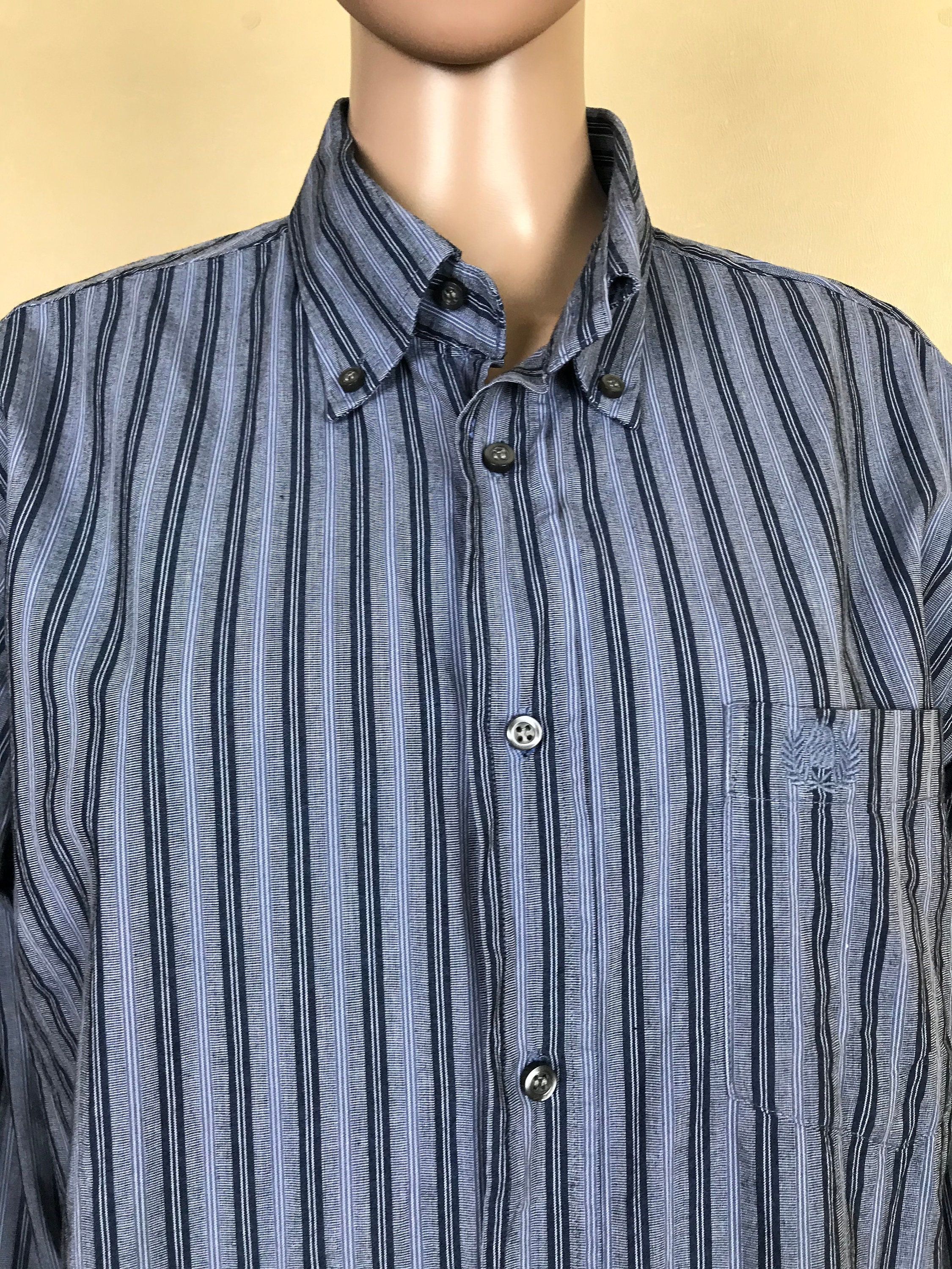 Plus Size men's stripped Oxfords shirt by Ascot Sport 90s | Etsy