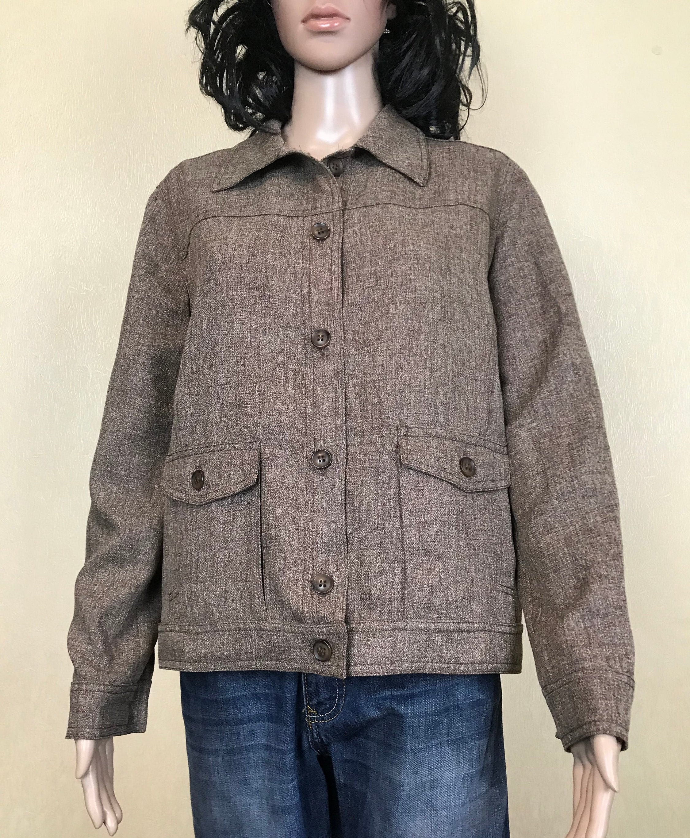90s BRANDTEX Jacket Crop Jacket Brown Short Coat Street | Etsy Ireland