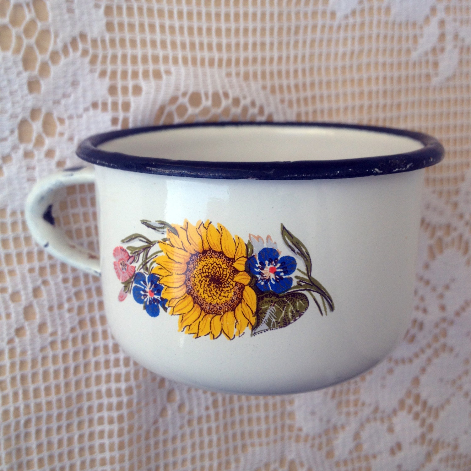Vintage Enamel Mug Home Decor Enamelware Enamel Cup Made Etsy UK