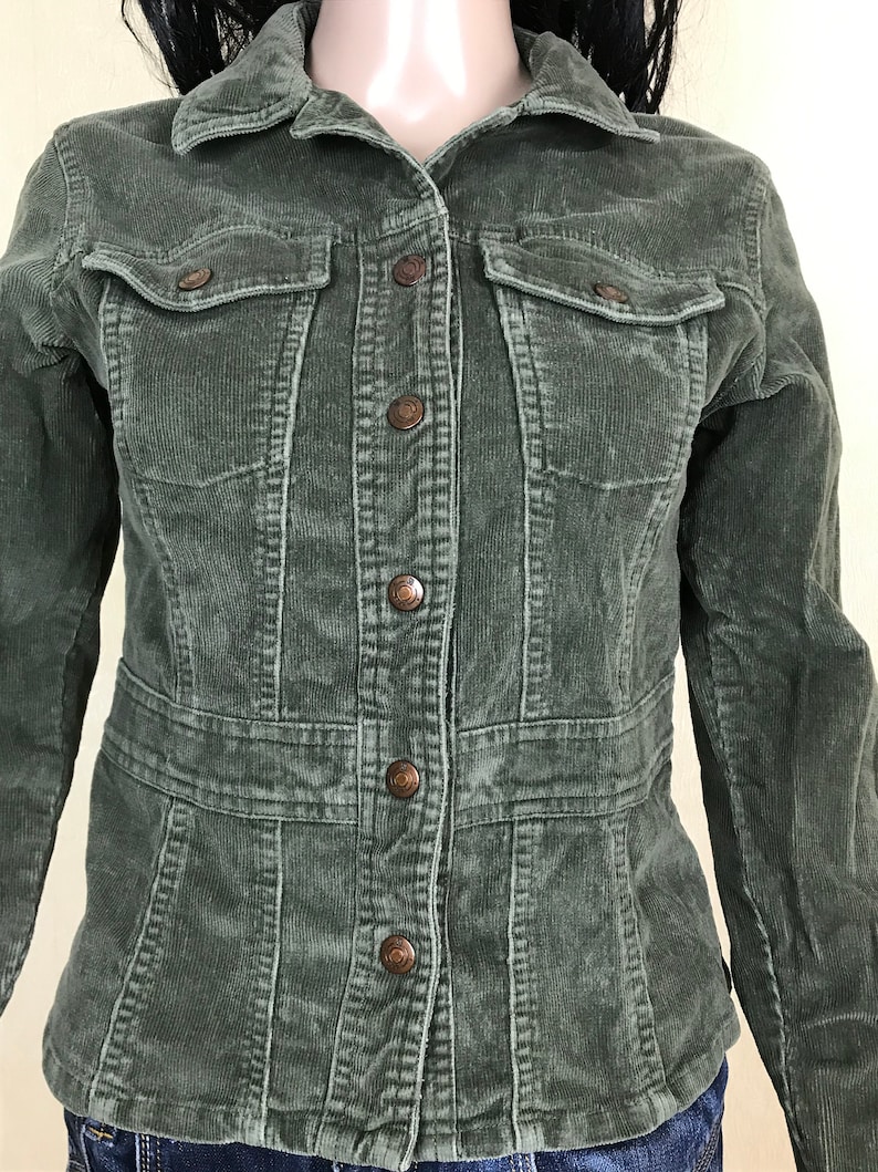 Women/'s Jacket by GSJC Vintage 90s. Gray Velvet Cropped Jacket Size XS Gray Corduroy Jacket