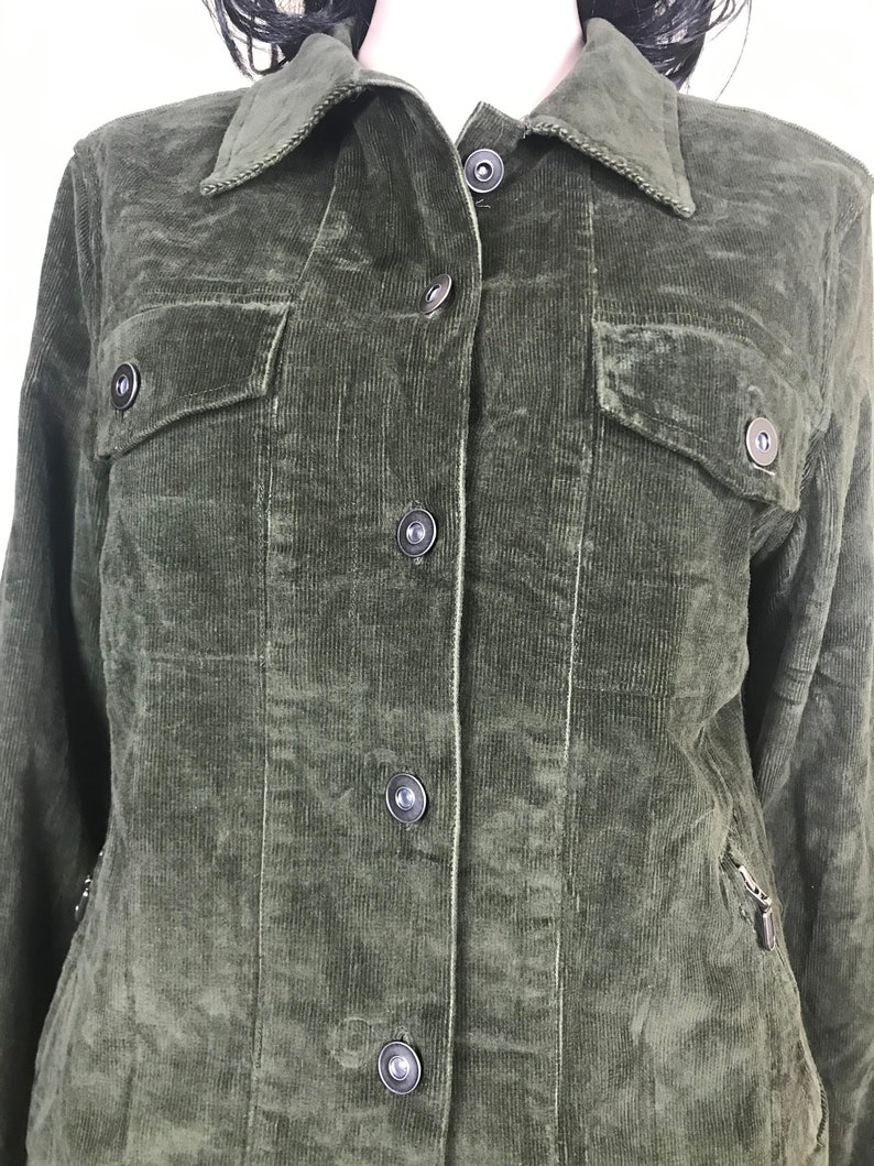 Women's Corduroy Moss Green Jacket by Christopher & Banks Etsy